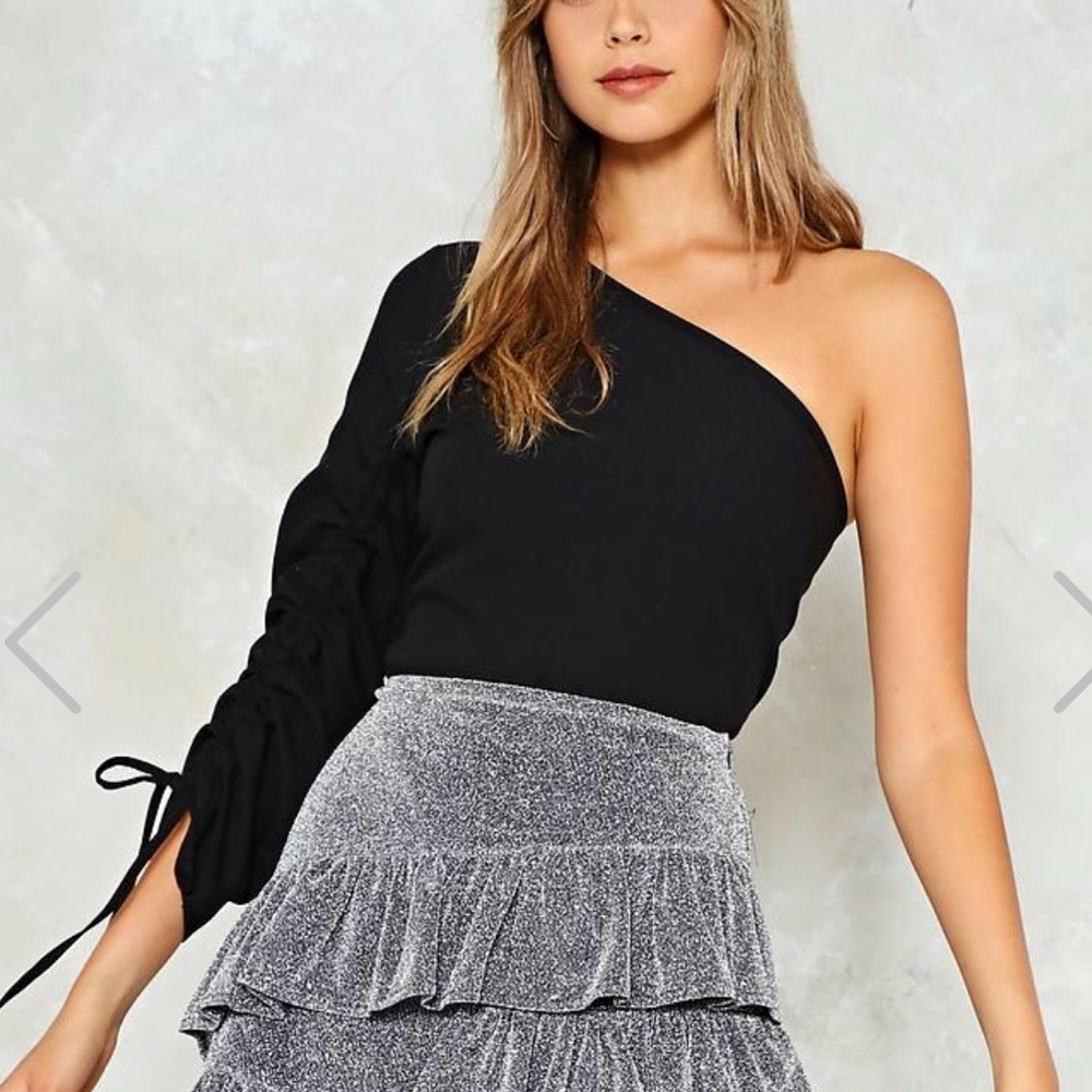 Nasty Gal One Shoulder Top WHITE